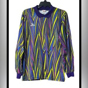 Score Goalkeeper Soccer Jersey Mens Colorful Psychedelic Elbow Pads Vintage